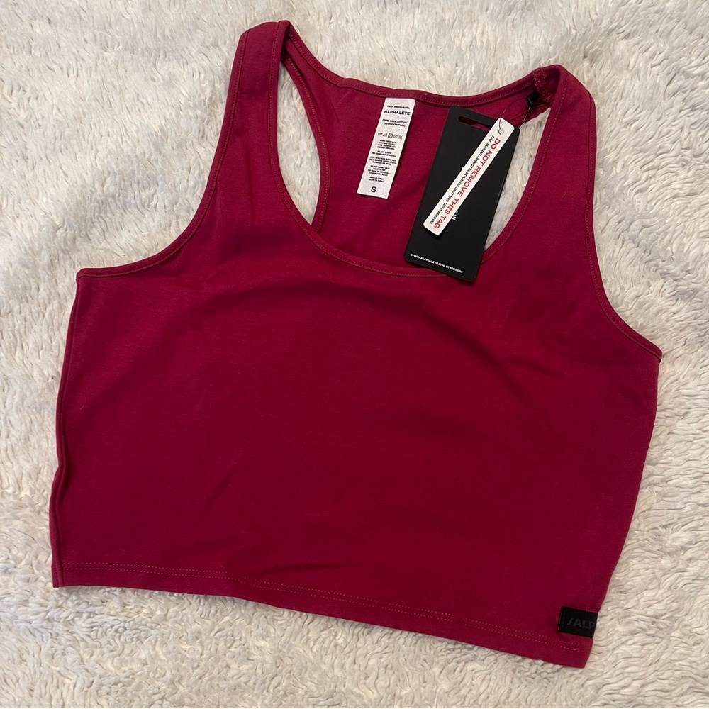 NWT Alphalete Lux Crop Tank - Raspberry